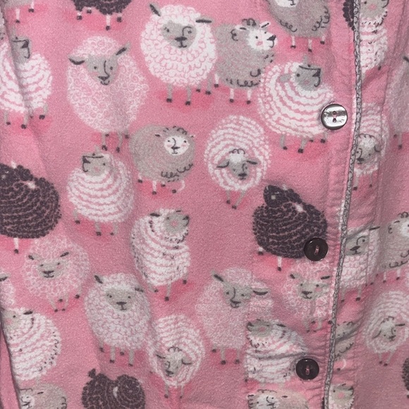 Munki Munki sheep themed pink and grey pajama set, flannel size Med / Large - Picture 3 of 11